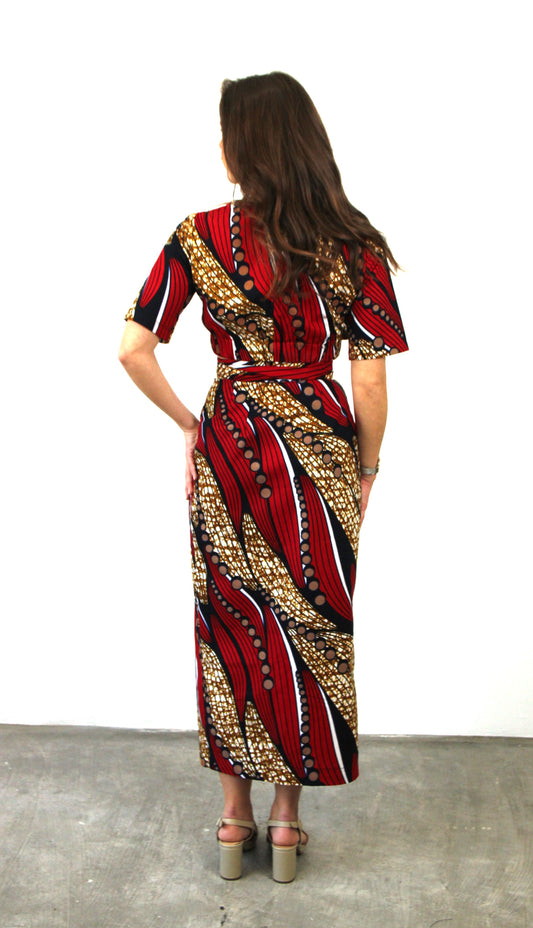 CROPPED BLOUSE & SKIRT SET BLUE GHANA