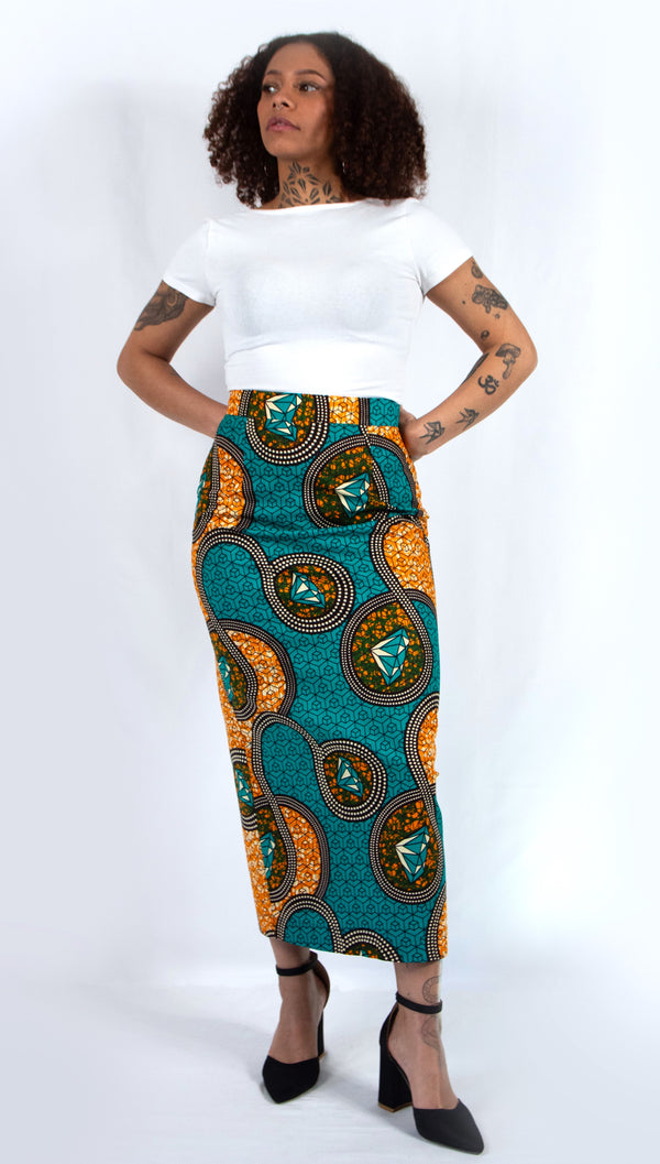 PENCIL SKIRT BLUE LUNDA