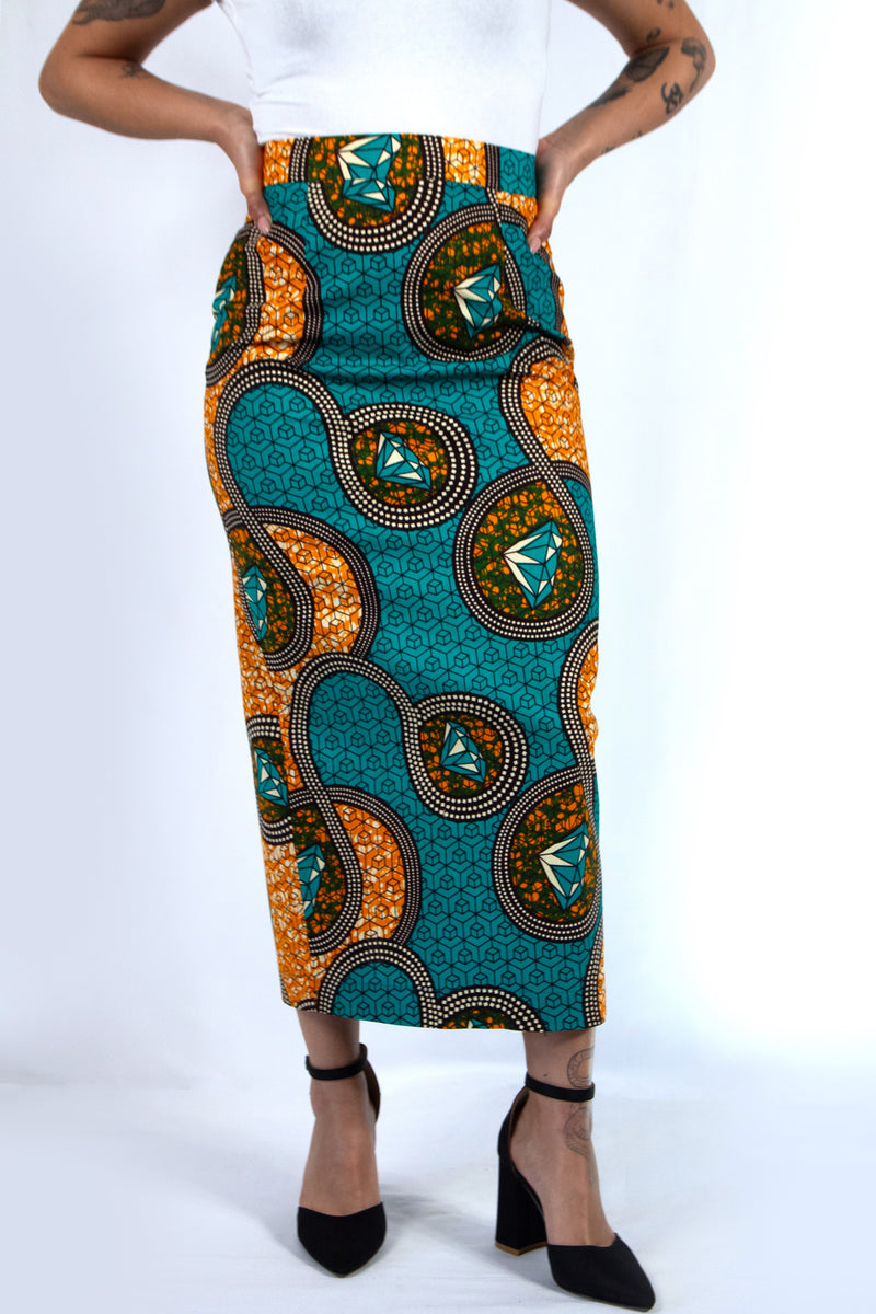 PENCIL SKIRT BLUE LUNDA
