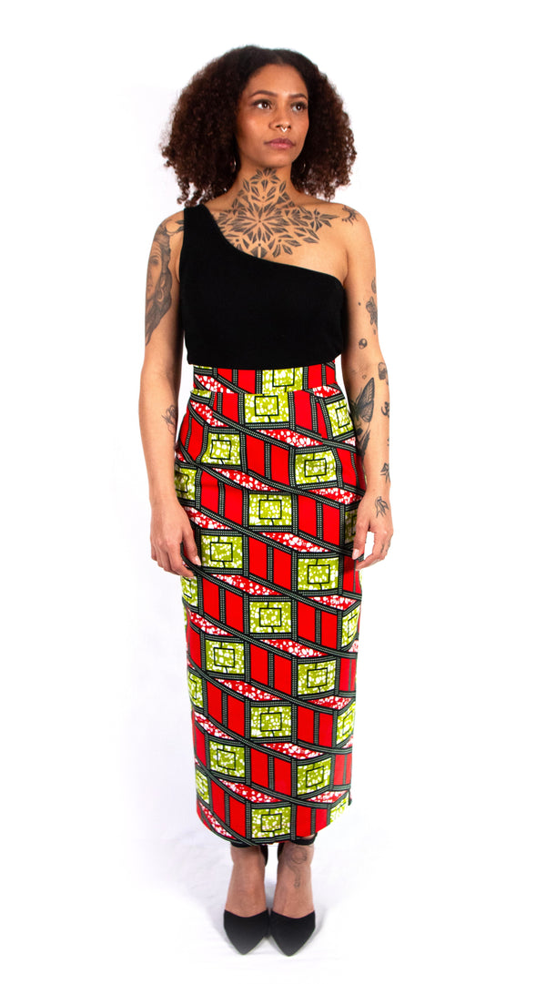 PENCIL SKIRT RED SAURIMO