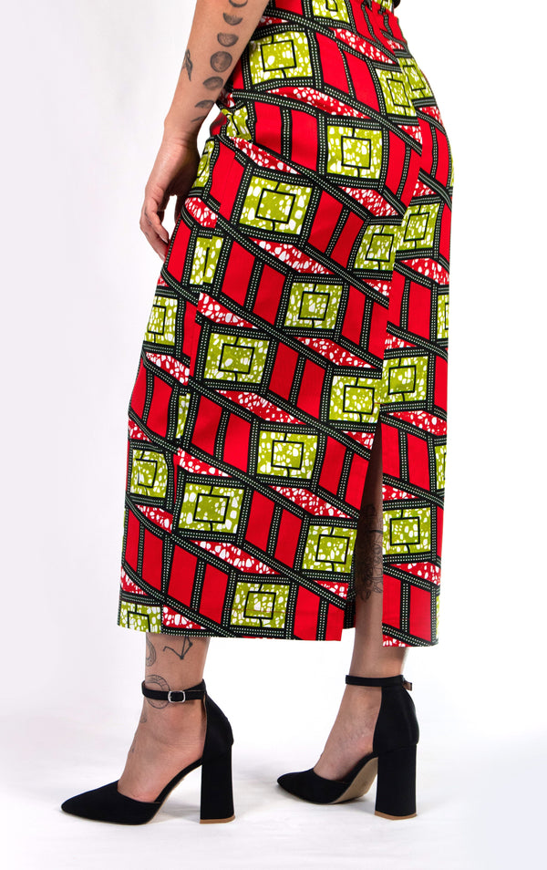 PENCIL SKIRT RED SAURIMO