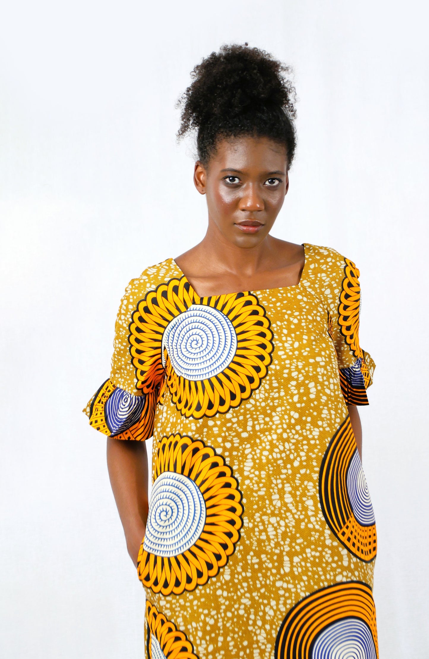 STRAIGHT DRESS BOTSWANA FLOWER