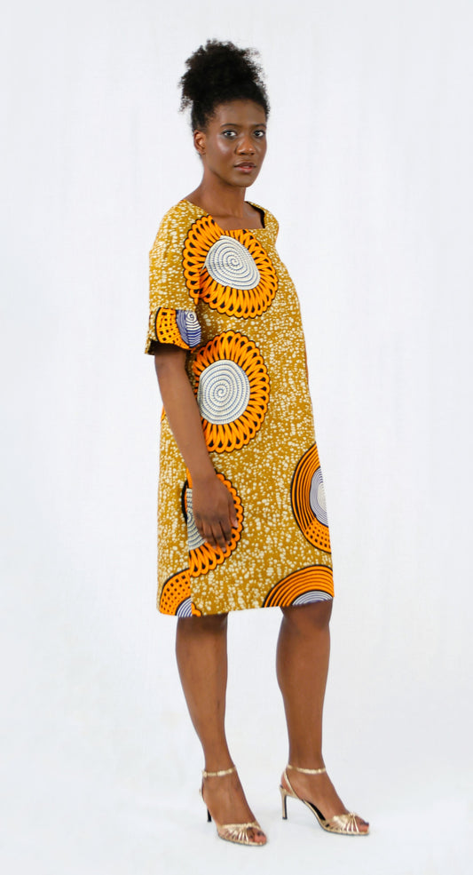 STRAIGHT DRESS BOTSWANA FLOWER