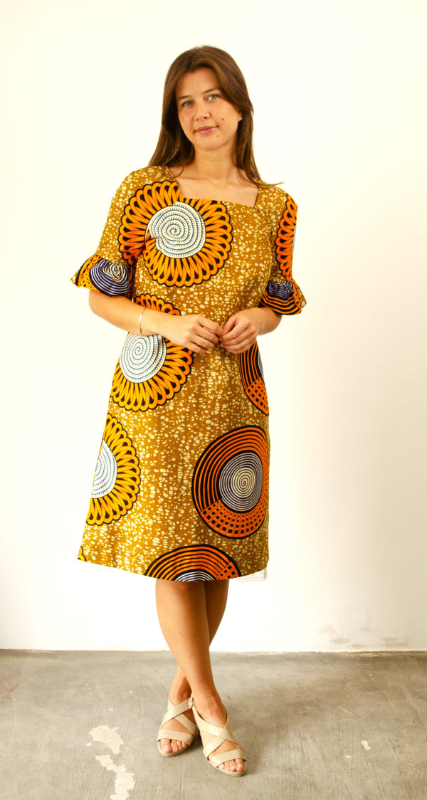 STRAIGHT DRESS BOTSWANA FLOWER