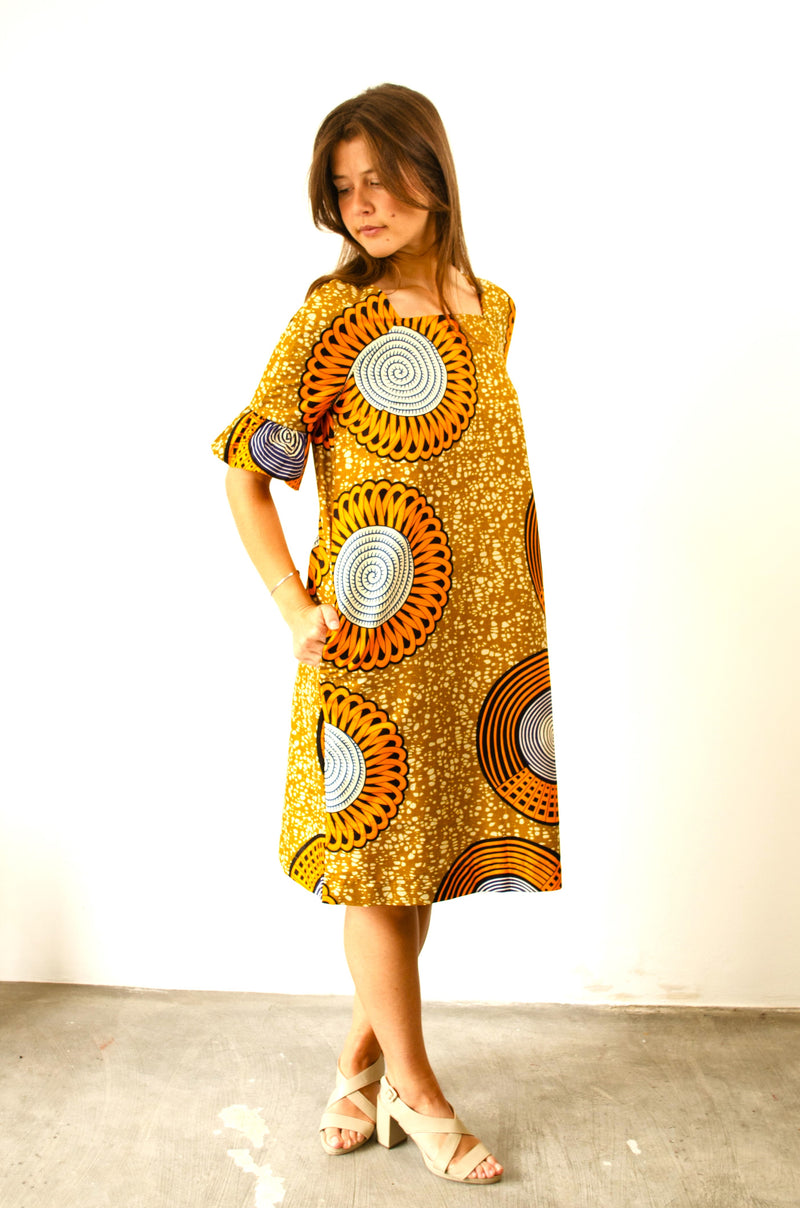 STRAIGHT DRESS BOTSWANA FLOWER