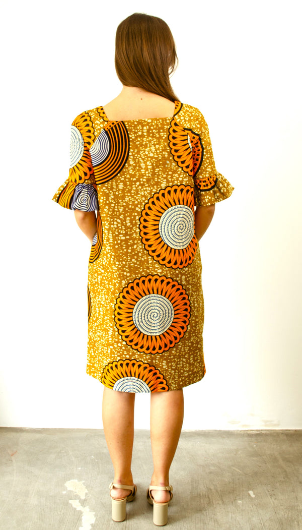 STRAIGHT DRESS BOTSWANA FLOWER