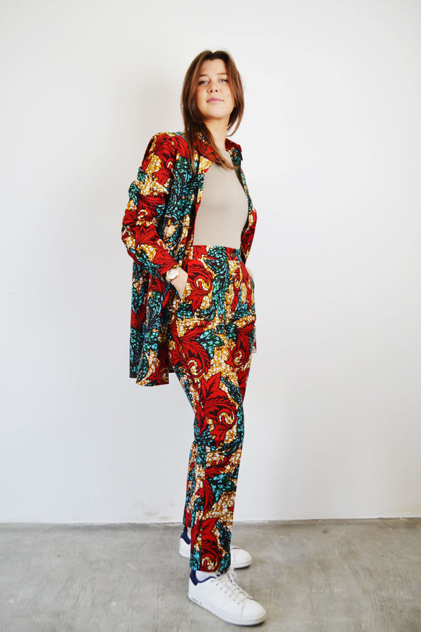 PANTS AND SHIRT SET RED ASHANTI