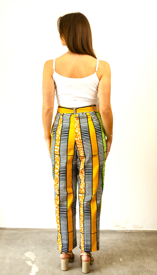HIGH-WAISTED TROUSERS YELLOW ACCRA