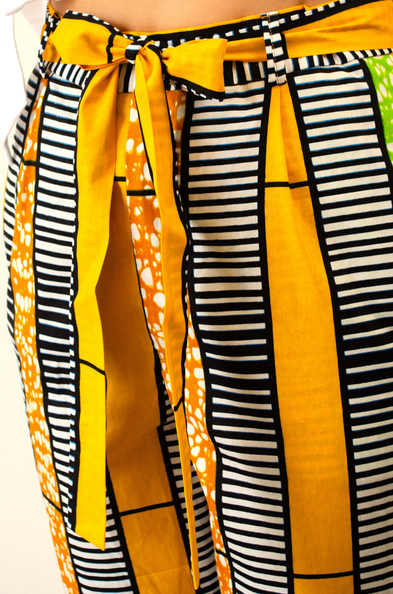 HIGH-WAISTED TROUSERS YELLOW ACCRA