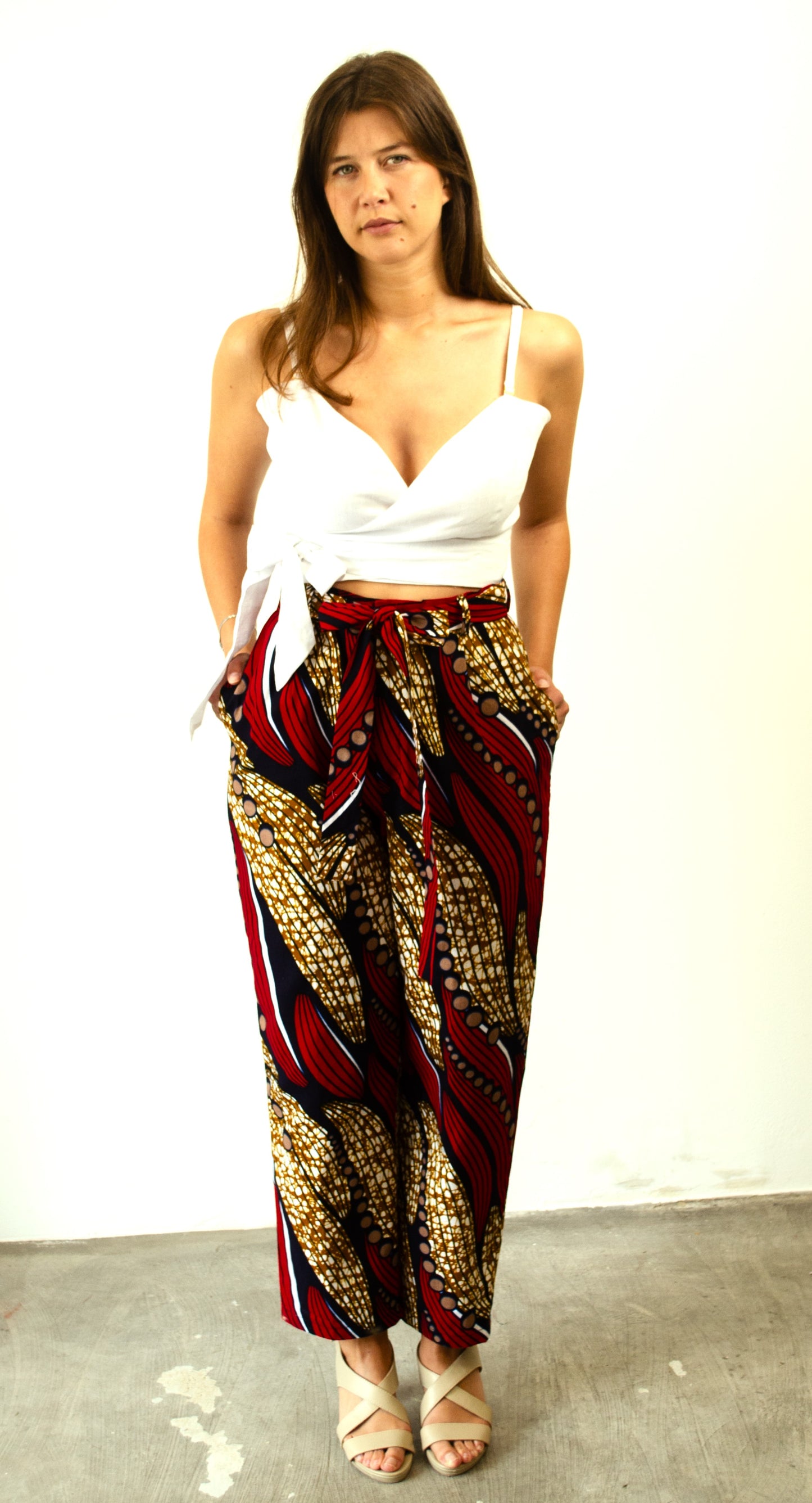 HIGH-WAISTED TROUSERS BLUE GHANA