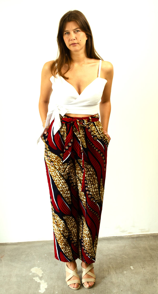 HIGH-WAISTED TROUSERS BLUE GHANA