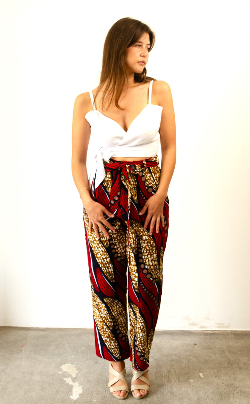 HIGH-WAISTED TROUSERS BLUE GHANA