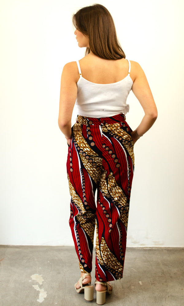 HIGH-WAISTED TROUSERS BLUE GHANA