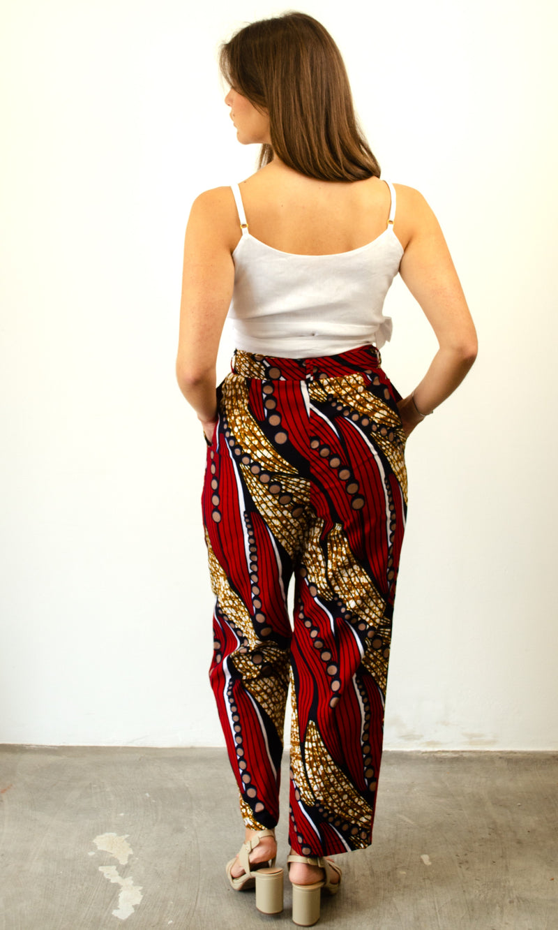 HIGH-WAISTED TROUSERS BLUE GHANA