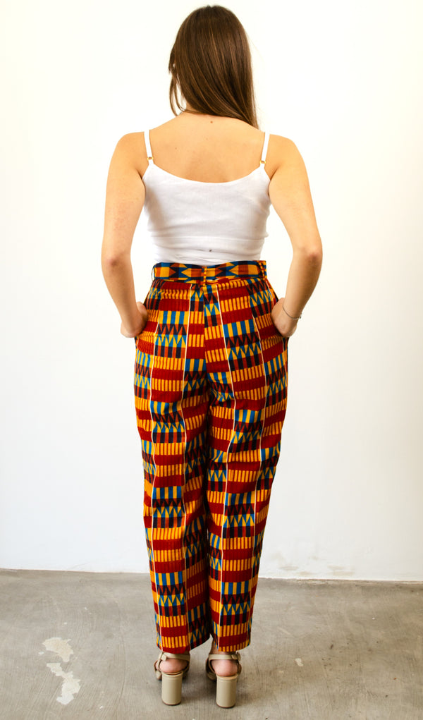 HIGH-WAISTED TROUSERS RED KENTE