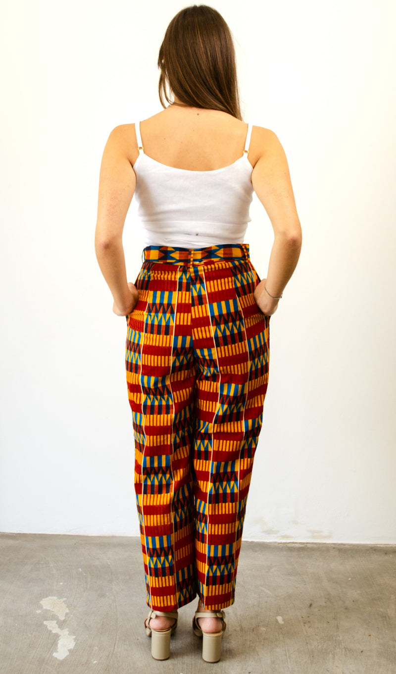 HIGH-WAISTED TROUSERS RED KENTE