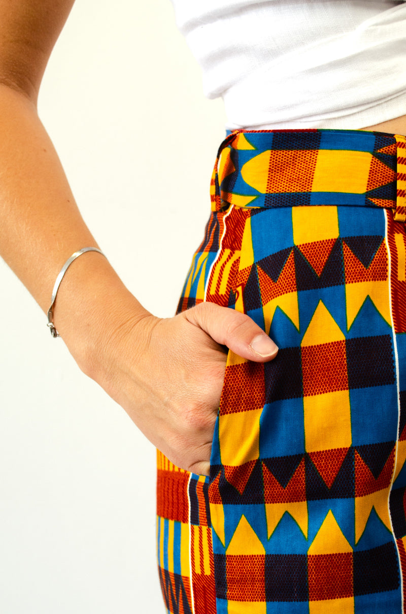 HIGH-WAISTED TROUSERS RED KENTE