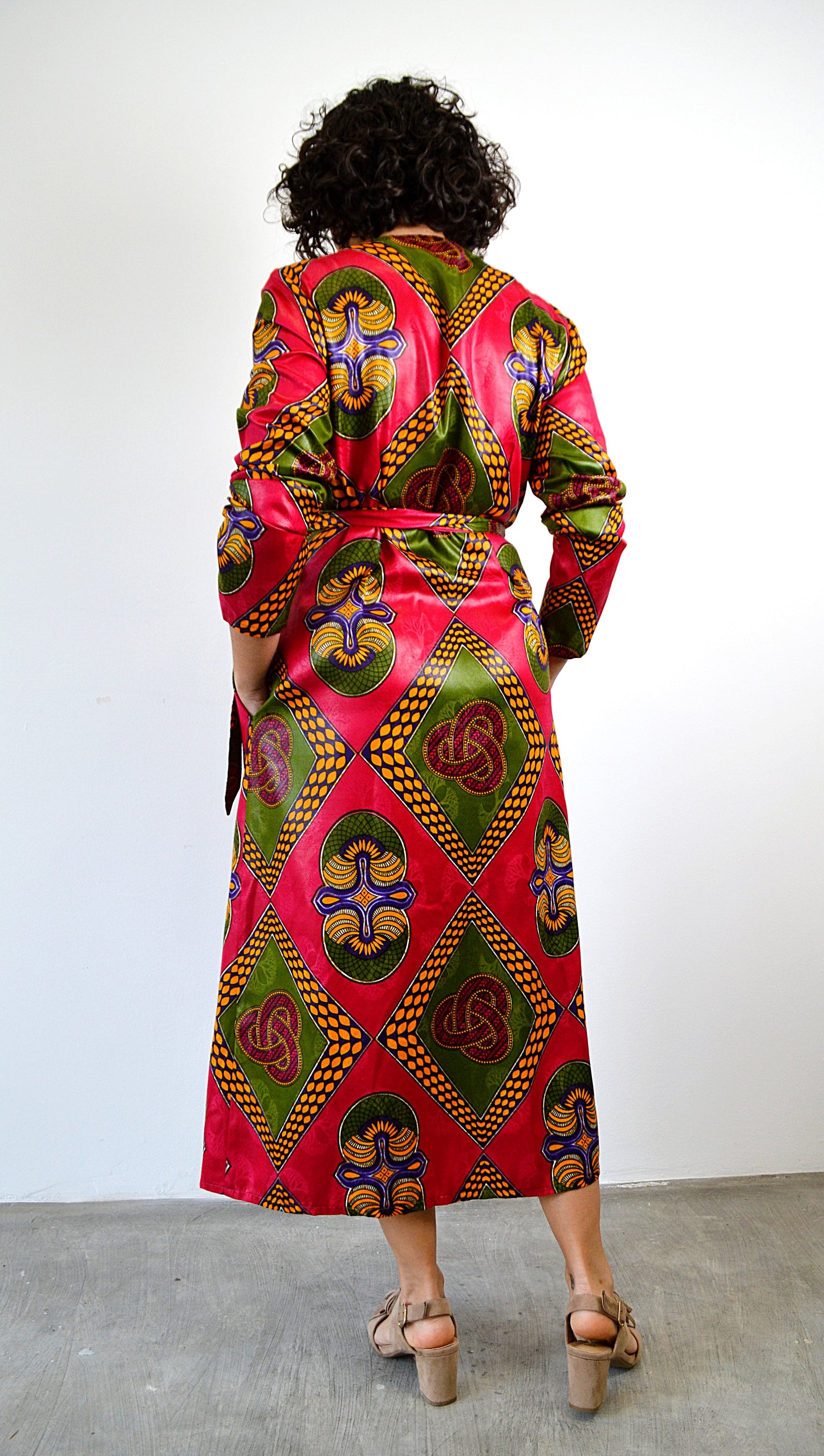MIDI DOUBLE-BREASTED DRESS NIGERIAN STYLE