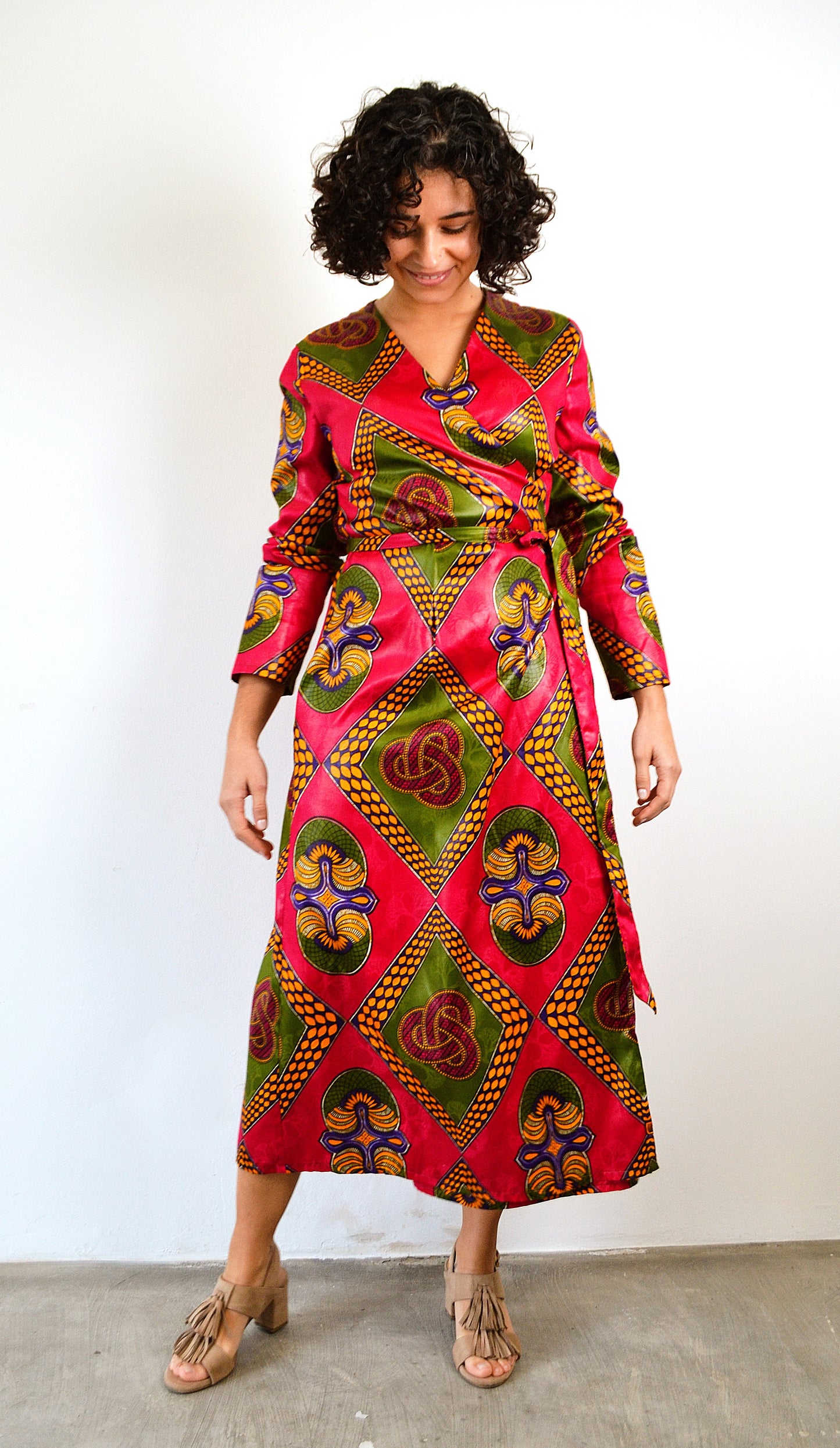 MIDI DOUBLE-BREASTED DRESS NIGERIAN STYLE