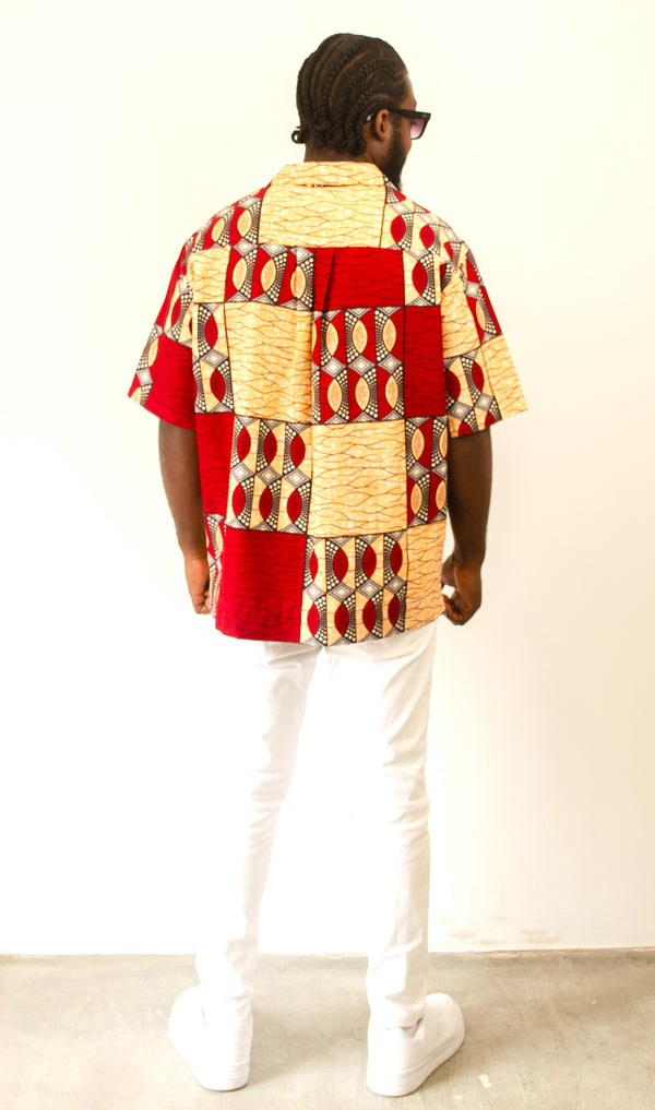 MEN’S SHORT SLEEVE SHIRT RED NAIJA