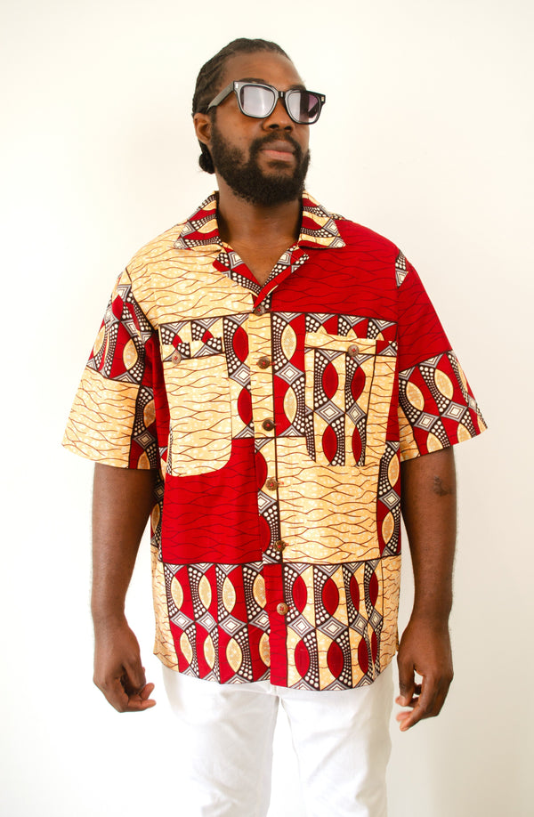 MEN’S SHORT SLEEVE SHIRT RED NAIJA