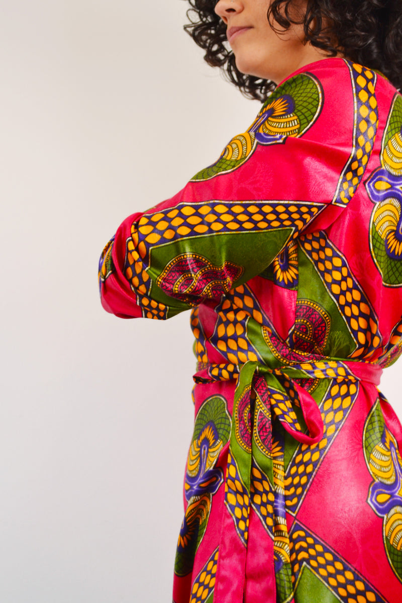 MIDI DOUBLE-BREASTED DRESS NIGERIAN STYLE