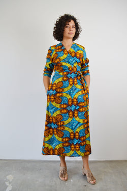 MIDI DOUBLE-BREASTED DRESS BLUE ZARMA