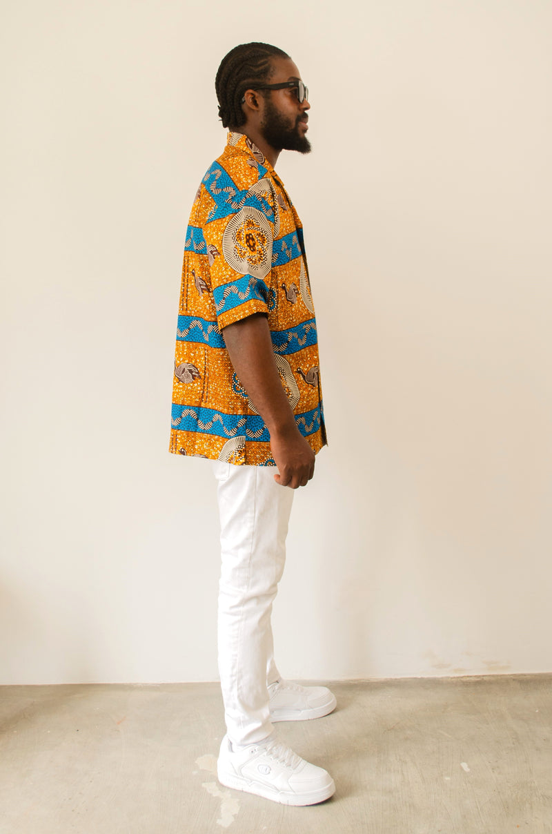 MEN’S SHORT SLEEVE SHIRT BROWN BENGUELA