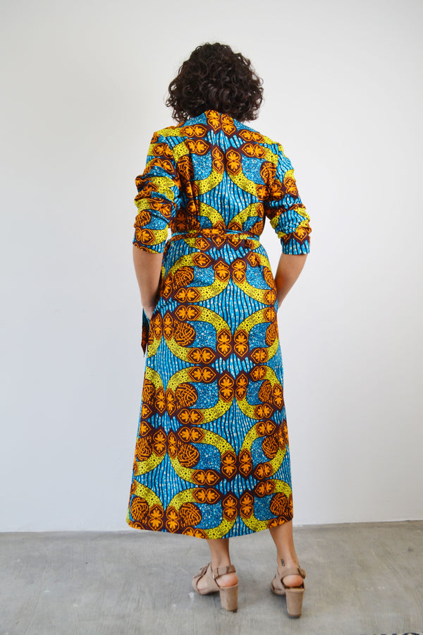 MIDI DOUBLE-BREASTED DRESS BLUE ZARMA