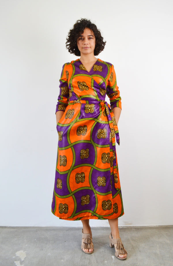 MIDI DOUBLE-BREASTED DRESS ORANGE UÍGE