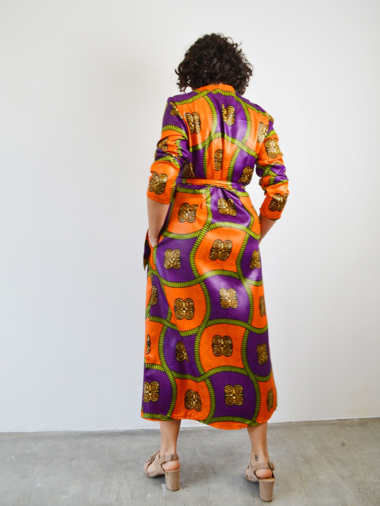 MIDI DOUBLE-BREASTED DRESS ORANGE UÍGE
