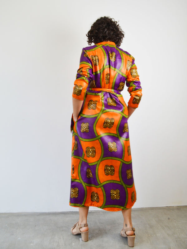 MIDI DOUBLE-BREASTED DRESS ORANGE UÍGE