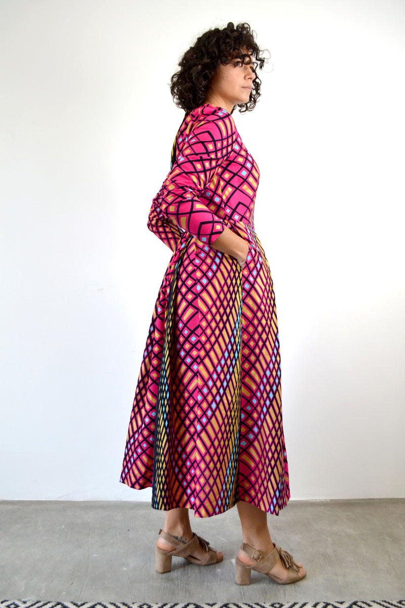 MIDI DRESS WITH PLEATS ROSE IKAPA