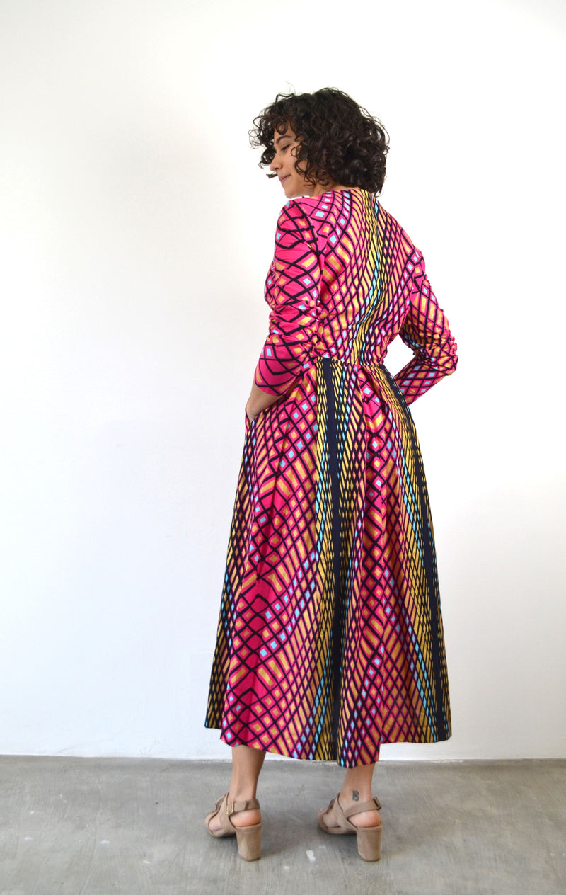 MIDI DRESS WITH PLEATS ROSE IKAPA