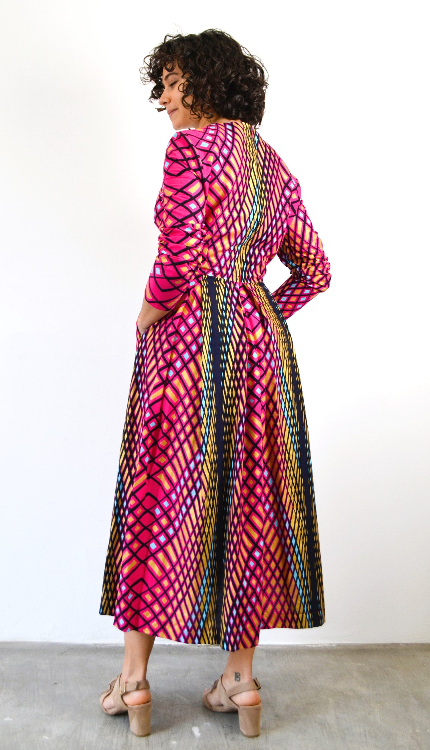 MIDI DRESS WITH PLEATS ROSE IKAPA