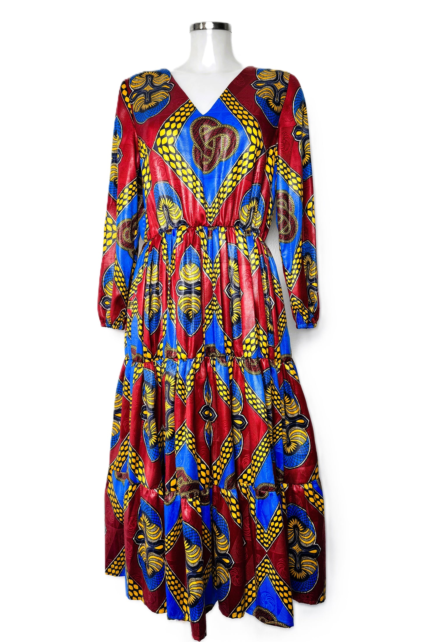 MIDI DRESS WITH FRILLS RED SOYO