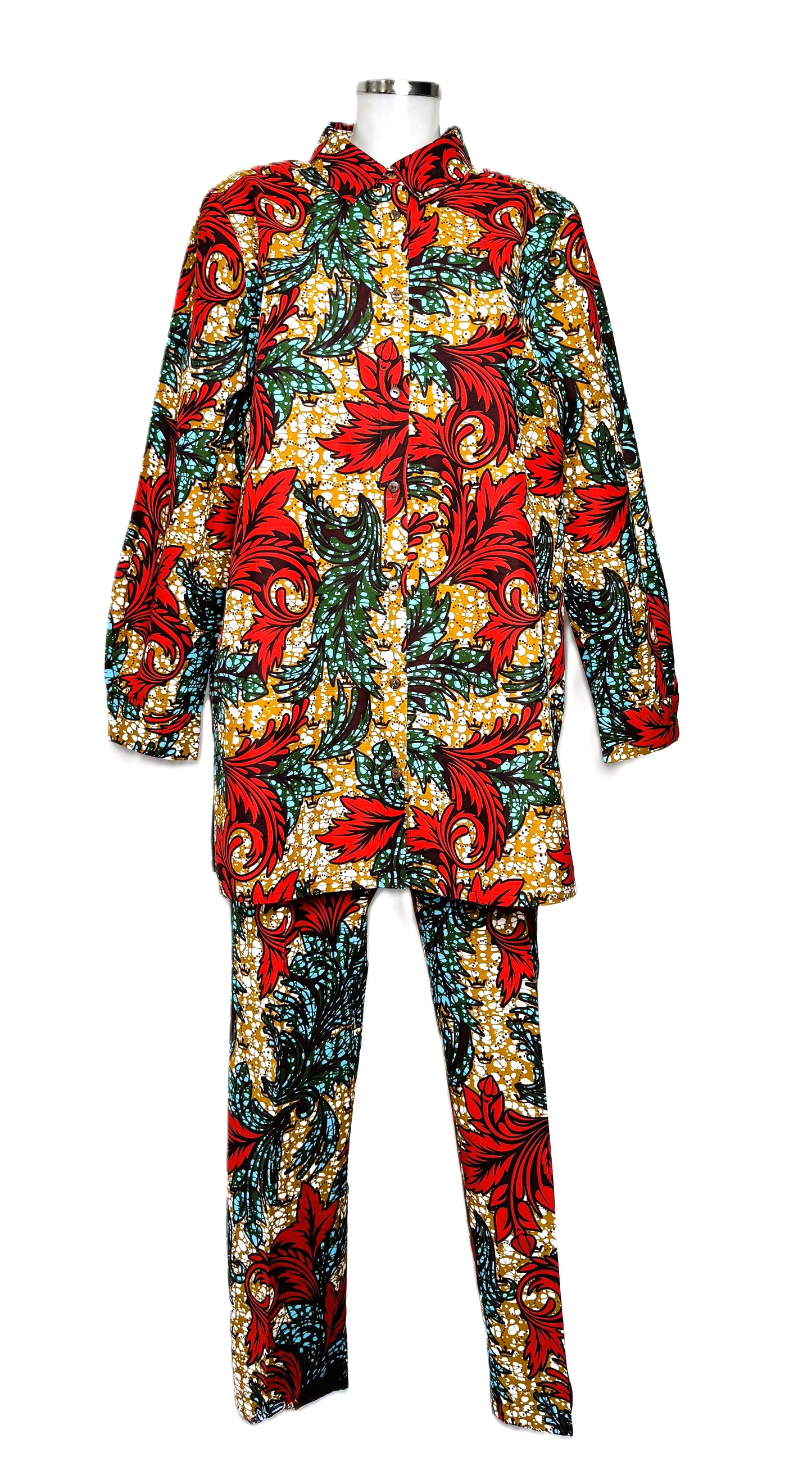 PANTS AND SHIRT SET RED ASHANTI