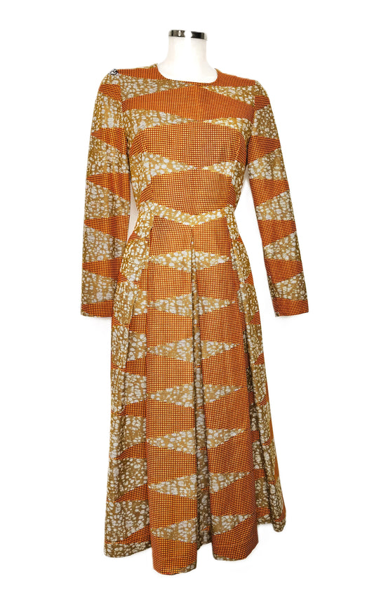 MIDI DRESS WITH PLEATS MAPUTO MARIGOLD