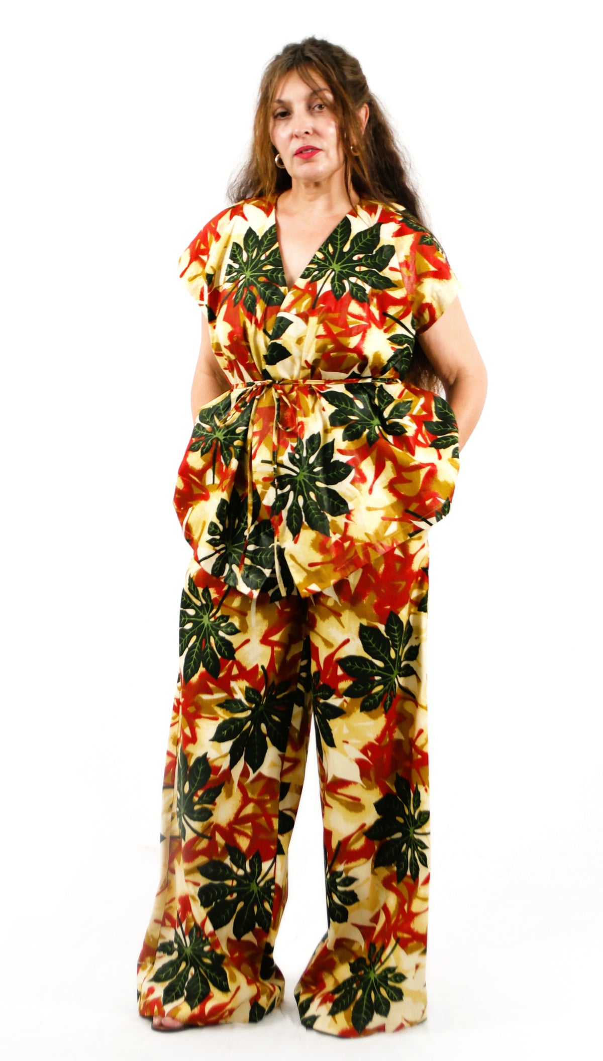 WRAP-AROUND TOP & TROUSERS SET LAGOS SUNSET