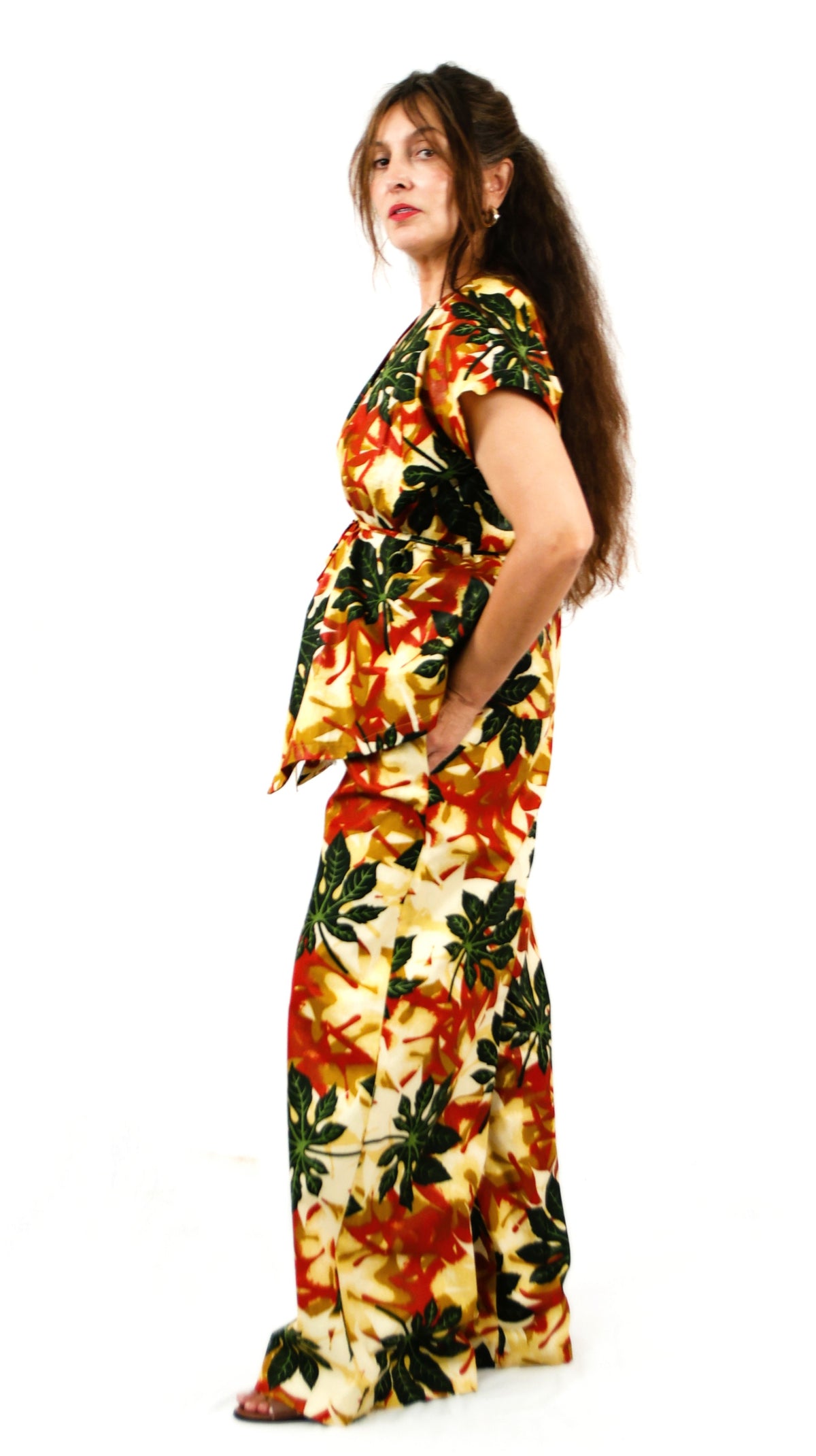 WRAP-AROUND TOP & TROUSERS SET LAGOS SUNSET