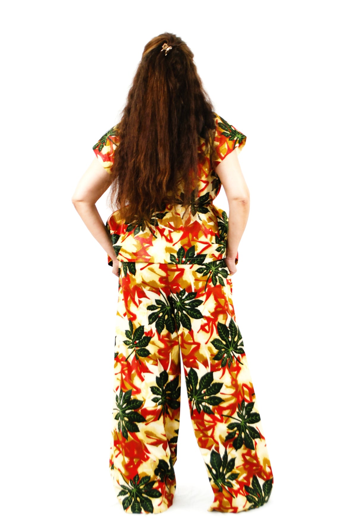 WRAP-AROUND TOP & TROUSERS SET LAGOS SUNSET