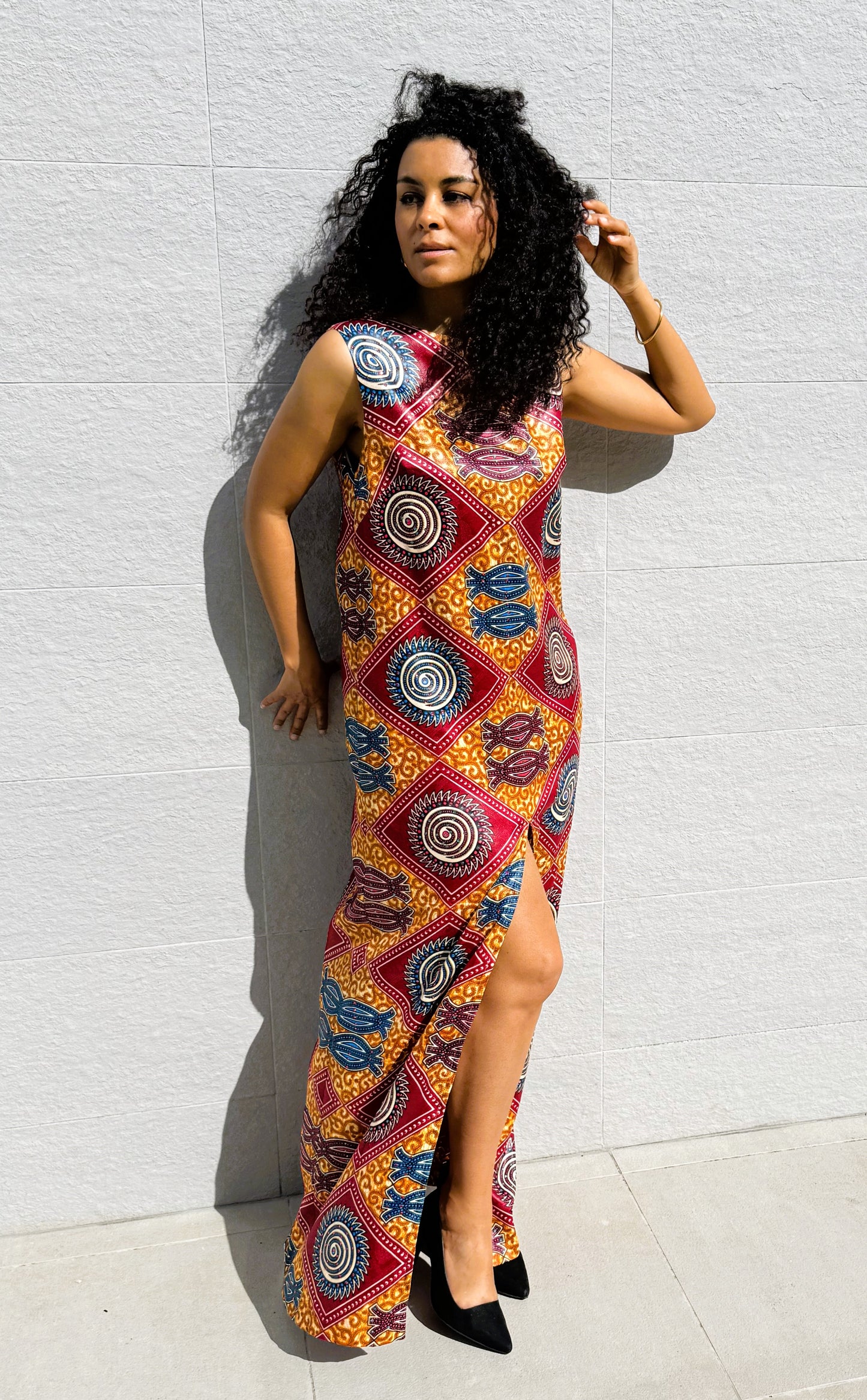 EXCLUSIVE LONG STRAIGHT DRESS SAVANNA SKY