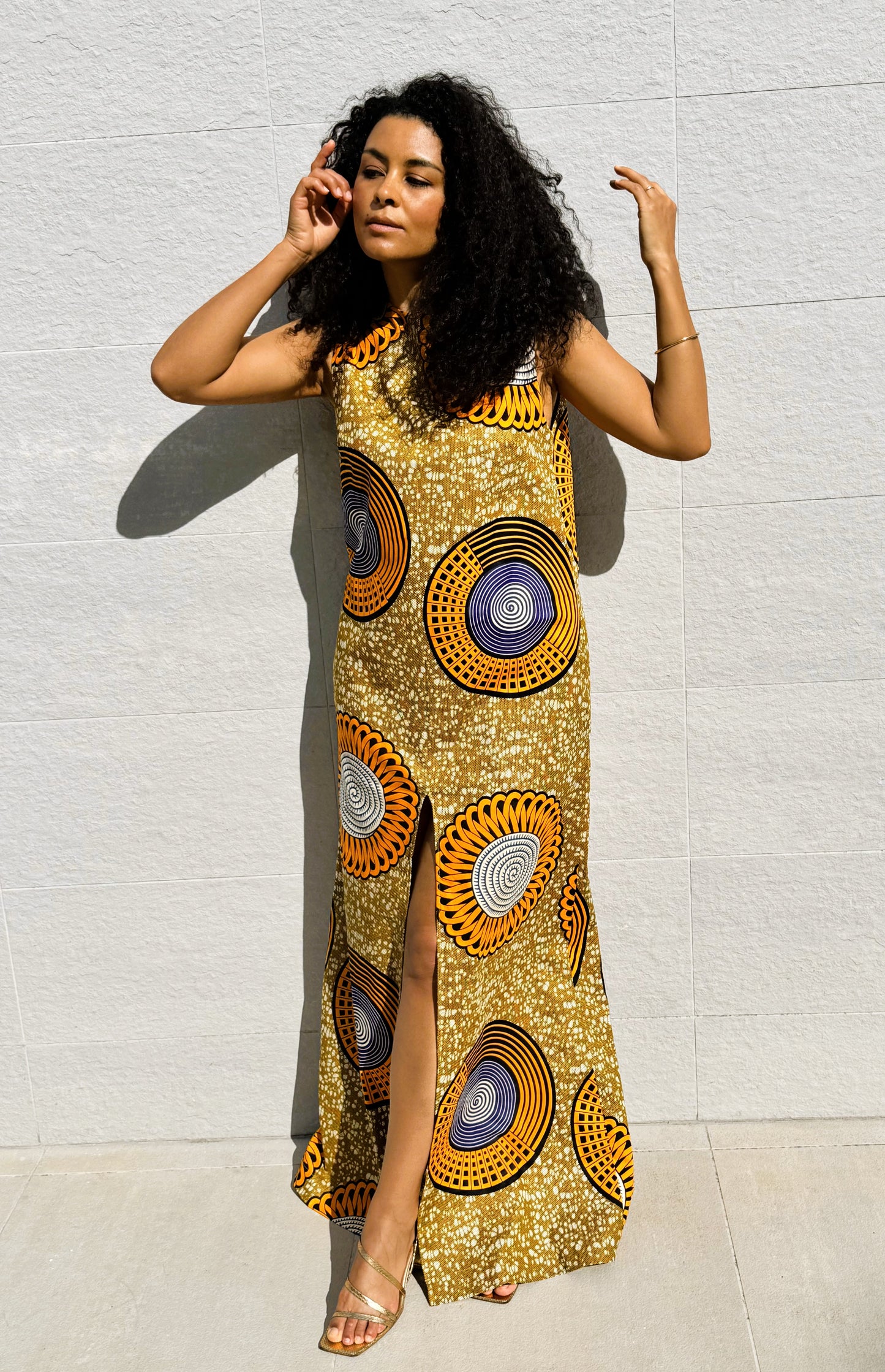 LONG STRAIGHT DRESS BOTSWANA FLOWER