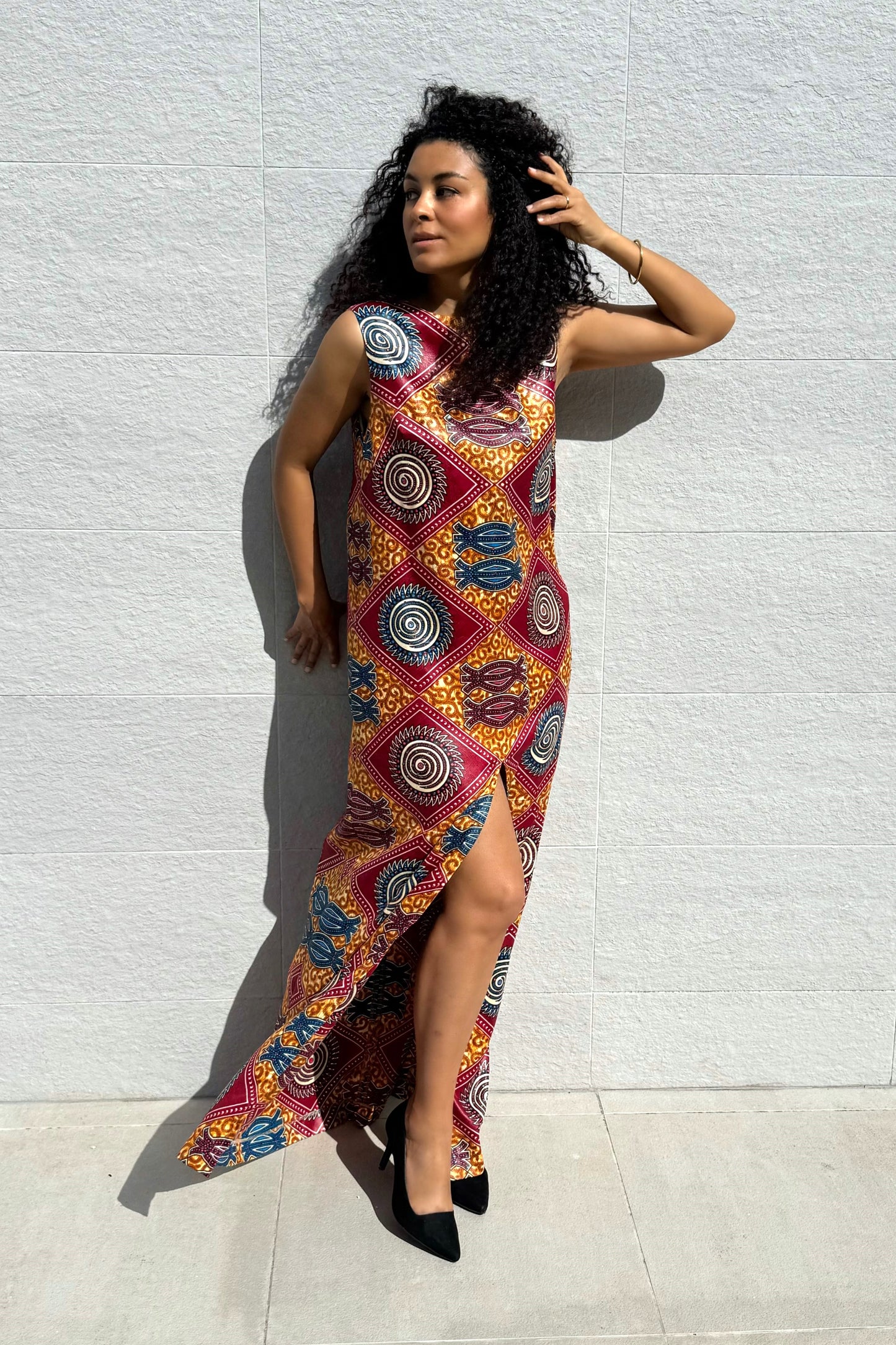EXCLUSIVE LONG STRAIGHT DRESS SAVANNA SKY