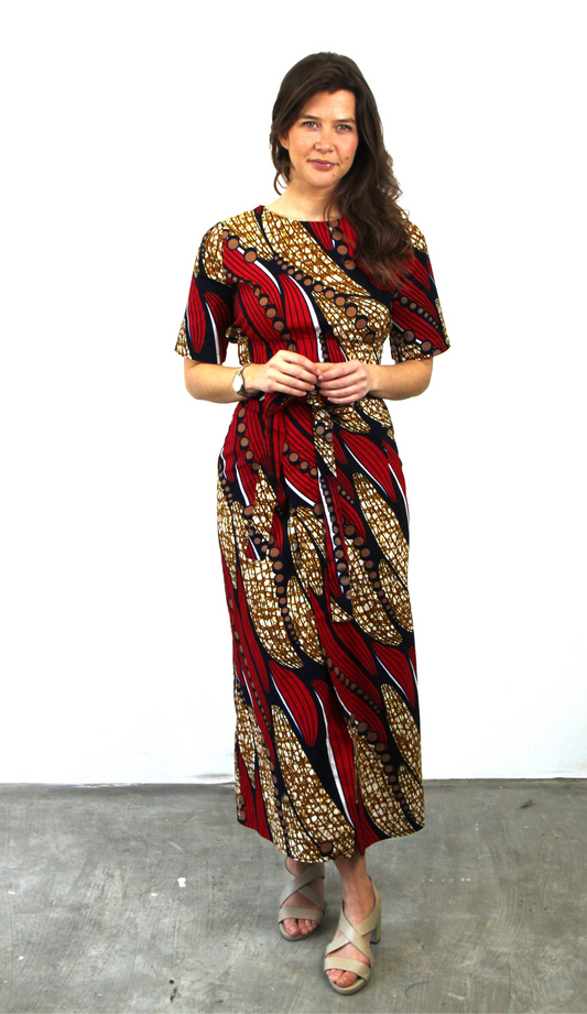 CROPPED BLOUSE & SKIRT SET BLUE GHANA