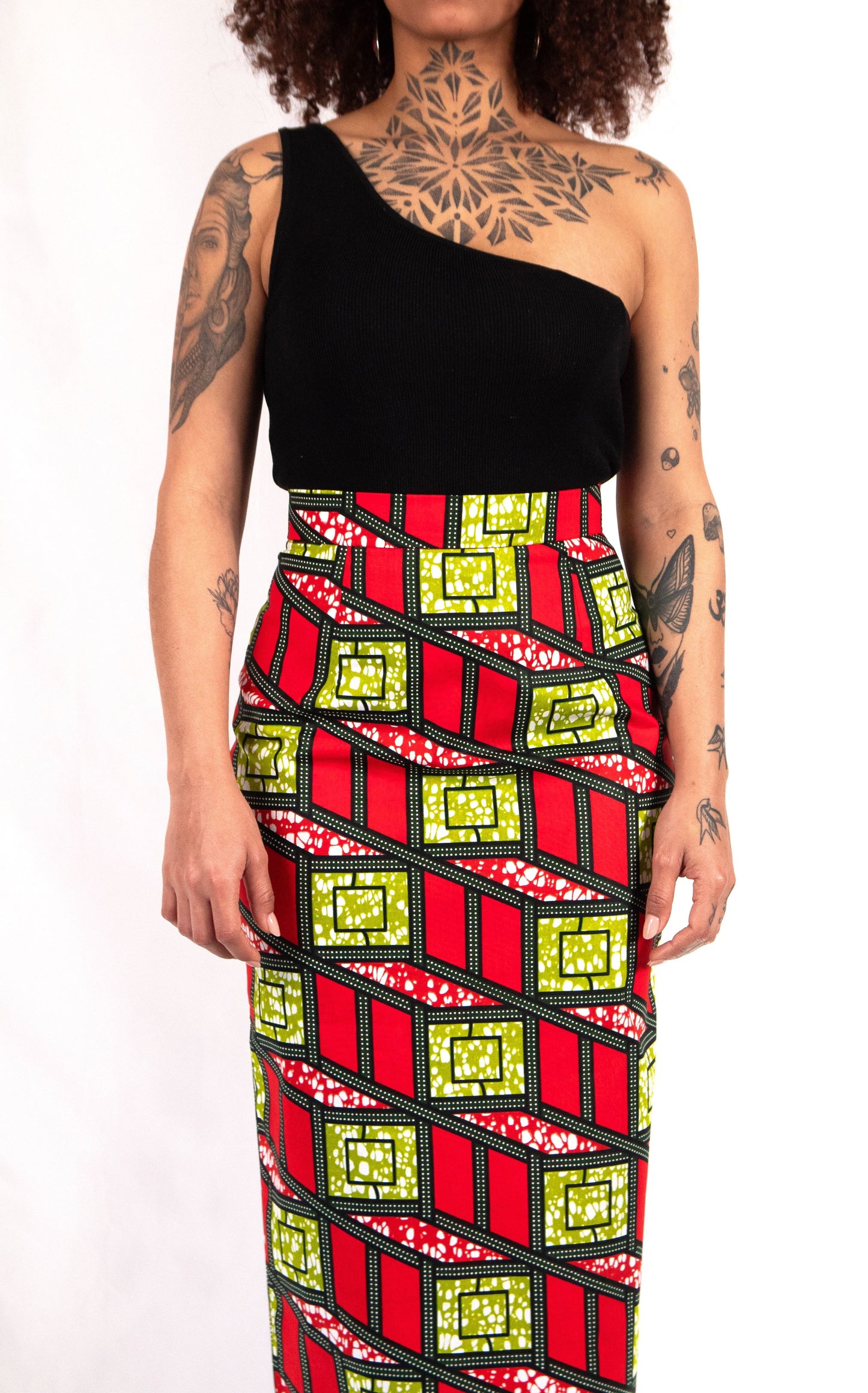 PENCIL SKIRT RED SAURIMO