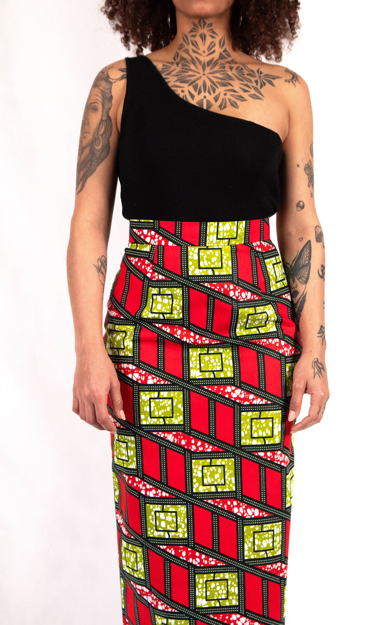 PENCIL SKIRT RED SAURIMO