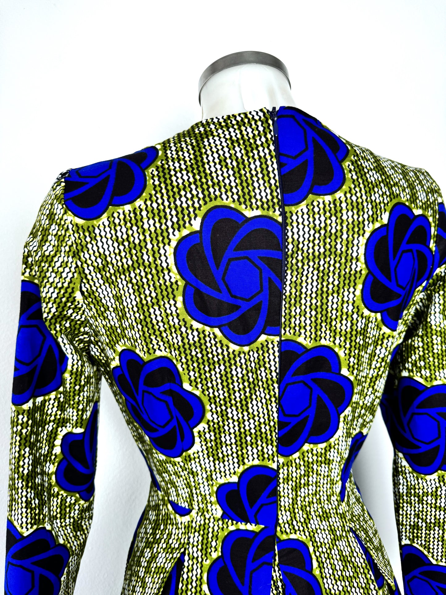 MIDI DRESS WITH PLEATS IVORY COAST BLUE