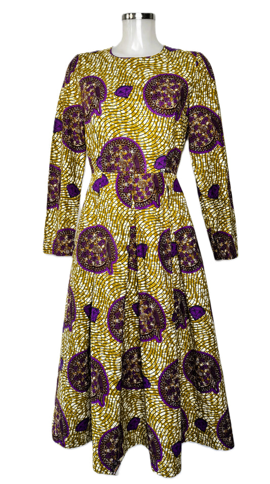 MIDI DRESS WITH PLEATS MALI EARTH