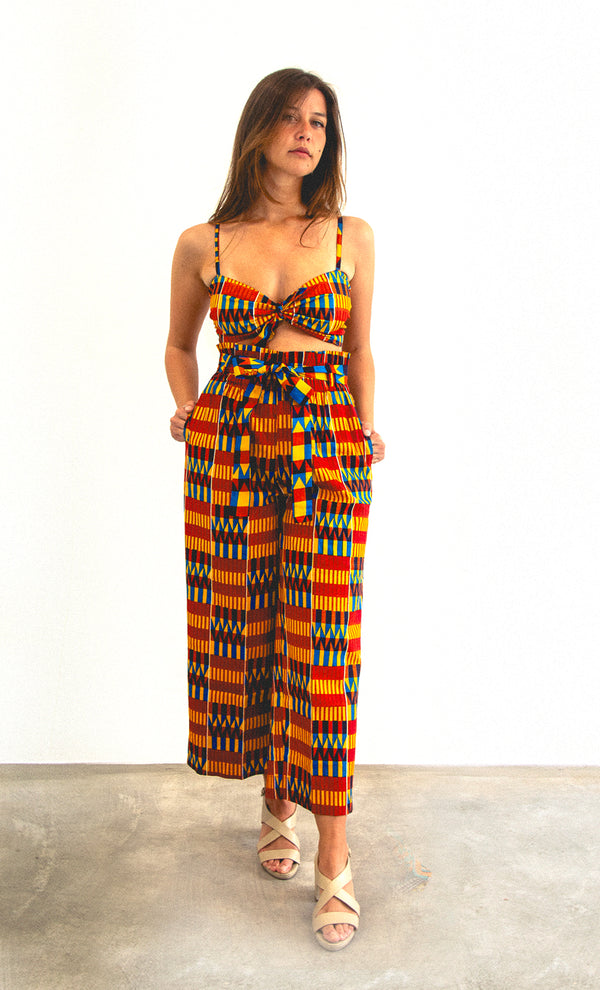 PANTS & TOP SET RED KENTE